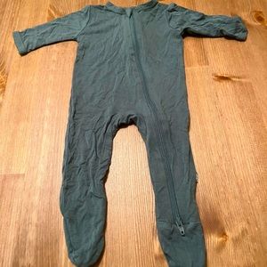 Muted blue NB kyte baby zippered footie sleeper